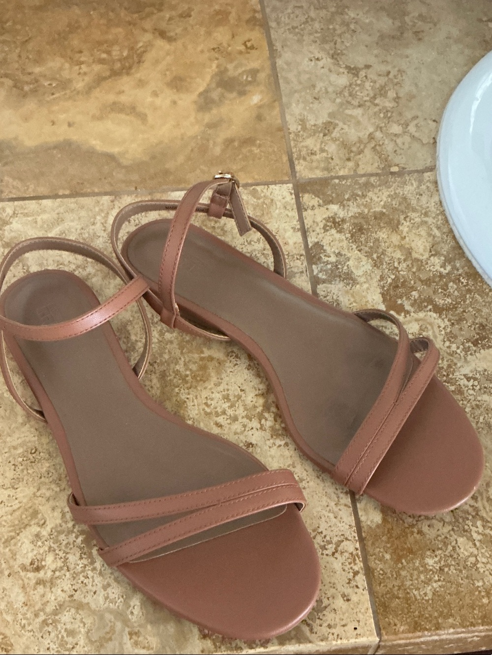 Women’s Minimal Strappy Sandals in Rose Brown
